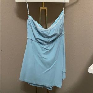 by the way strapless blue romper